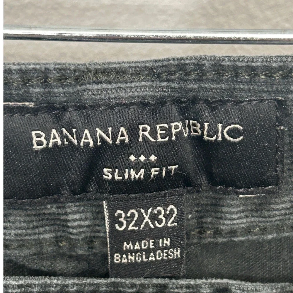 Banana Republic Slim Fit Gray Corduroy‎ Pants Men's Tagged 32x32 Actual 33x30.75